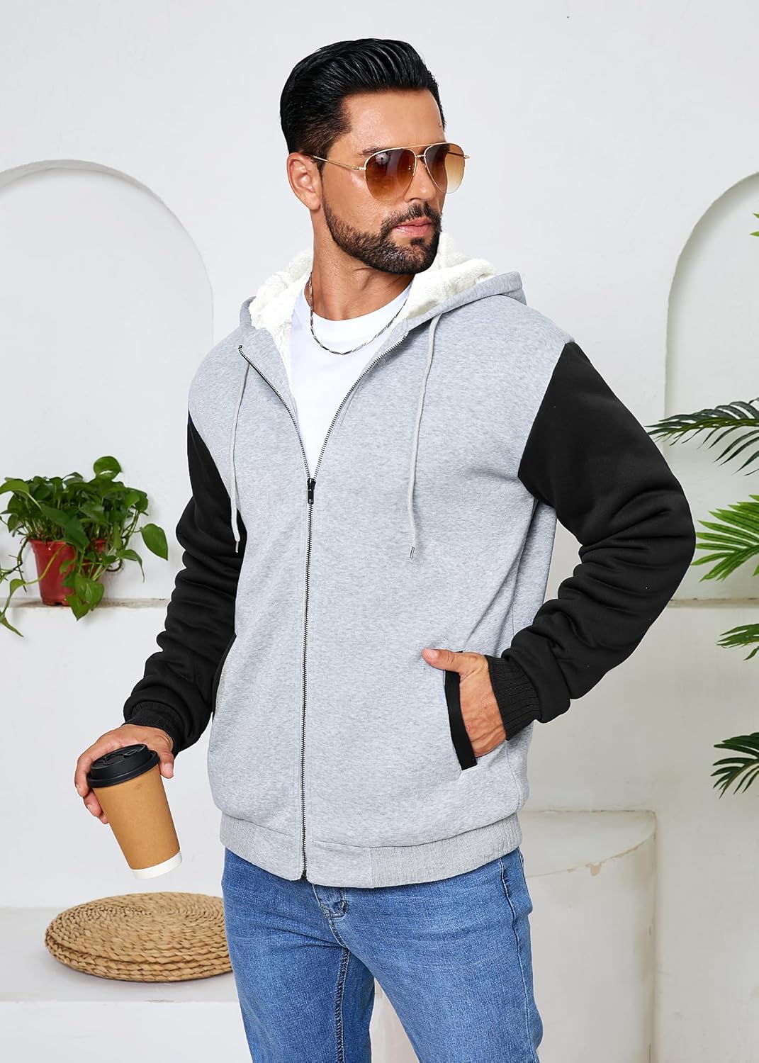 Moletom masculino com capuz de lã de ovelha e bolso pesado com zíper em promoção! Veja a oferta e mais achadinhos de Jaquetas & Casacos 3 Hoje é o melhor dia para comprar Moletom masculino com capuz de lã de ovelha e bolso pesado com zíper com aquele preço maroto! Promoção! Aproveite a oferta! 3