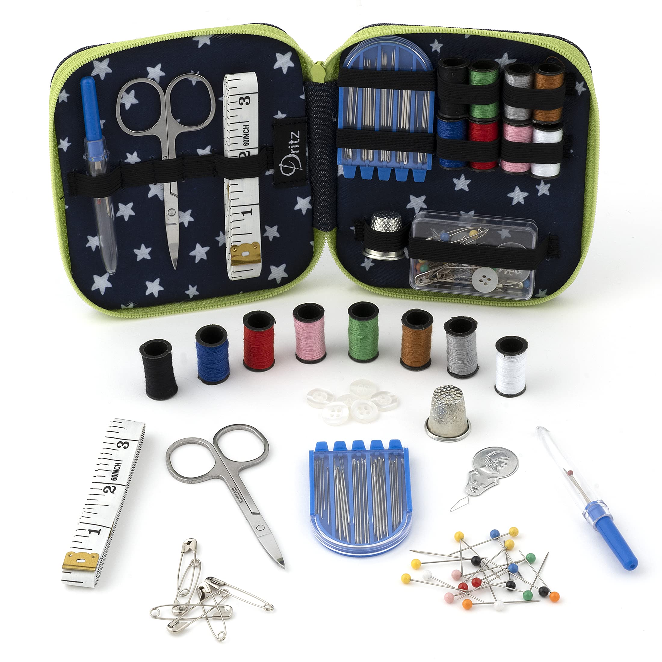 Dritz, Kit de costura de mezclilla, azul marino/lima