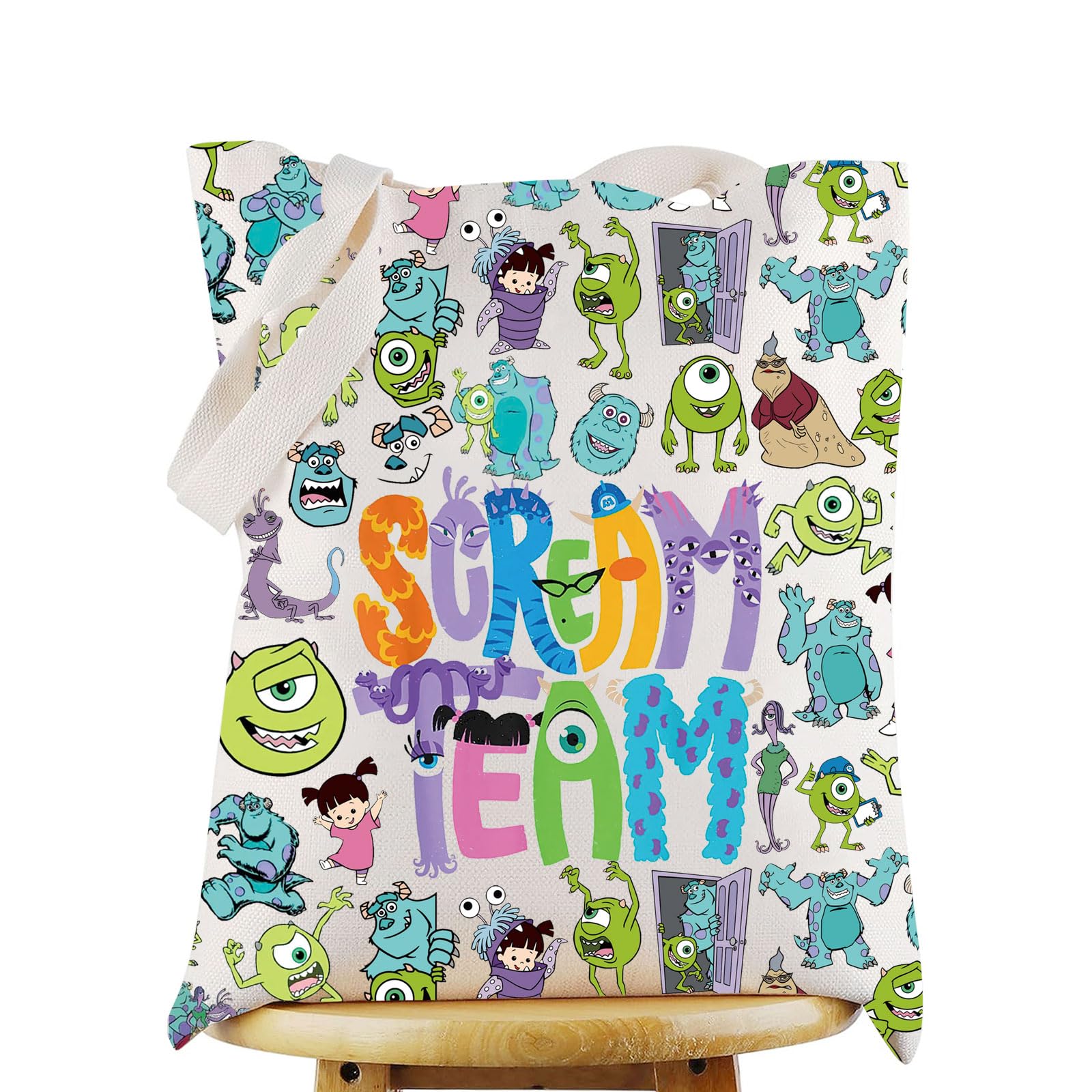 WZMPA Mike & Sully Tote Bag Mike & Sully Fans Gift Scream Team Grocery Bag Mike & Sully Merch