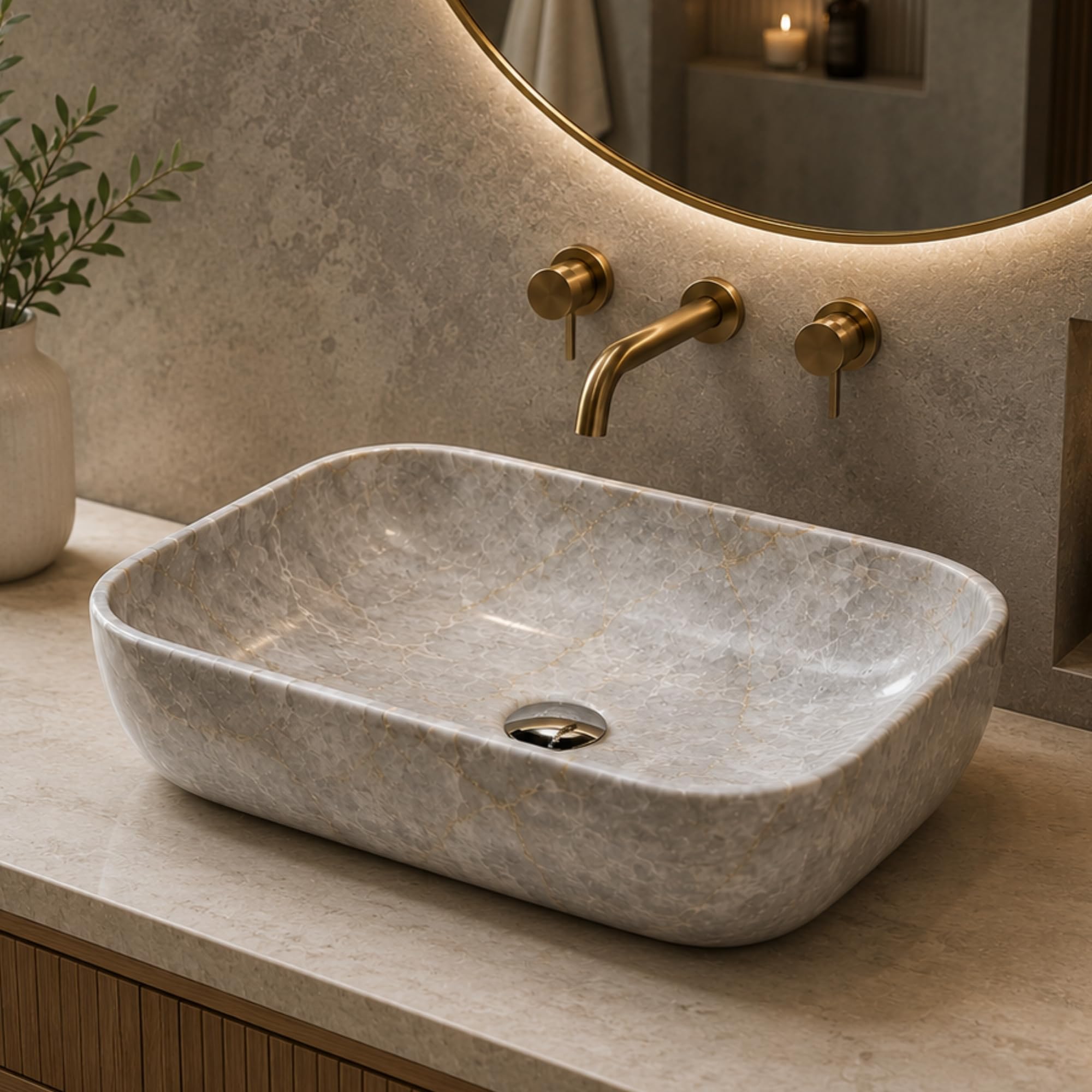 Glossy Ceramic Wash Basin - Marble Vanity Sink -14 Glossy Ceramic Wash Basin - Marble Vanity Sink -14