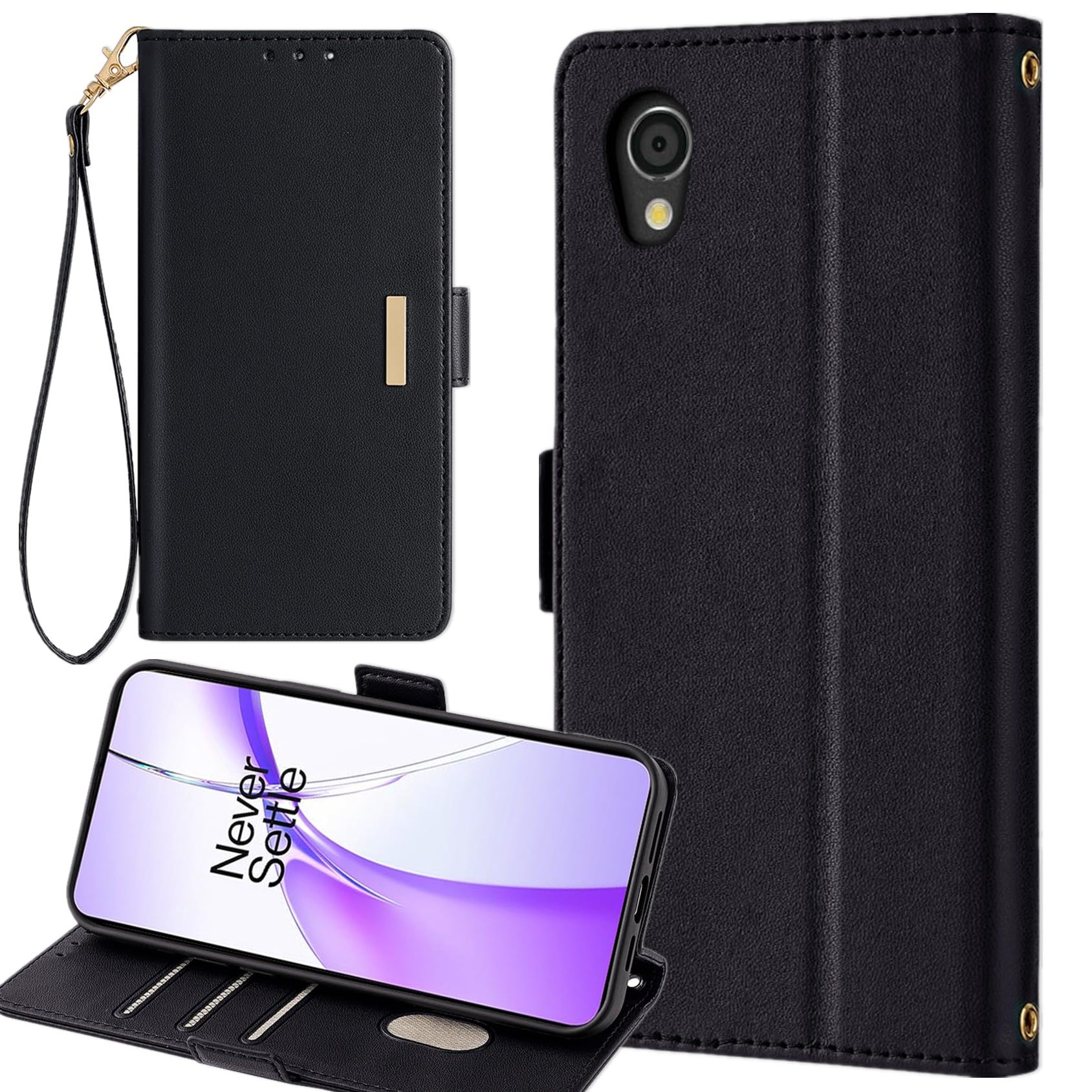 AQUOS sense2 ケース 手帳型 Android One S5 ストラップケース 通用 シャープ アクオスセンス2 SH-01L SH-M08 SHV43 SHV43-u docomo au 携帯ケース アンドロイド ワン S5 手帳型ケース SH01L SHM08 カバー 手帳 適用 Cobeimisr case 携帯カバー ストラップ ストラップ付き スマホケース ブラック