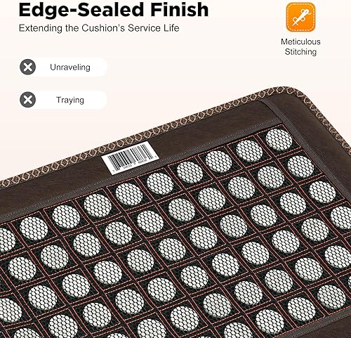 Miniatura 3 de Almohadilla térmica de infrarrojos lejanos para espalda completa, 20 x 59 pulgadas, 138 piedras de turmalina de jade natural, alfombrilla térmica