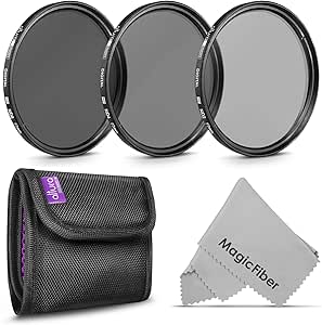 77MM Altura Photo Neutral Density Professional Photography Filter Set (ND2 ND4 ND8) + Premium MagicFiber Microfiber Cleaning Cloth