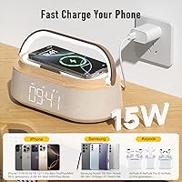 Vista 4 de FREEFISH Bluetooth Speaker with Wireless Charge FM Radio 2500mAh Battery, LED Night Light Suitable for Home,Bedroom,Office,Gifts