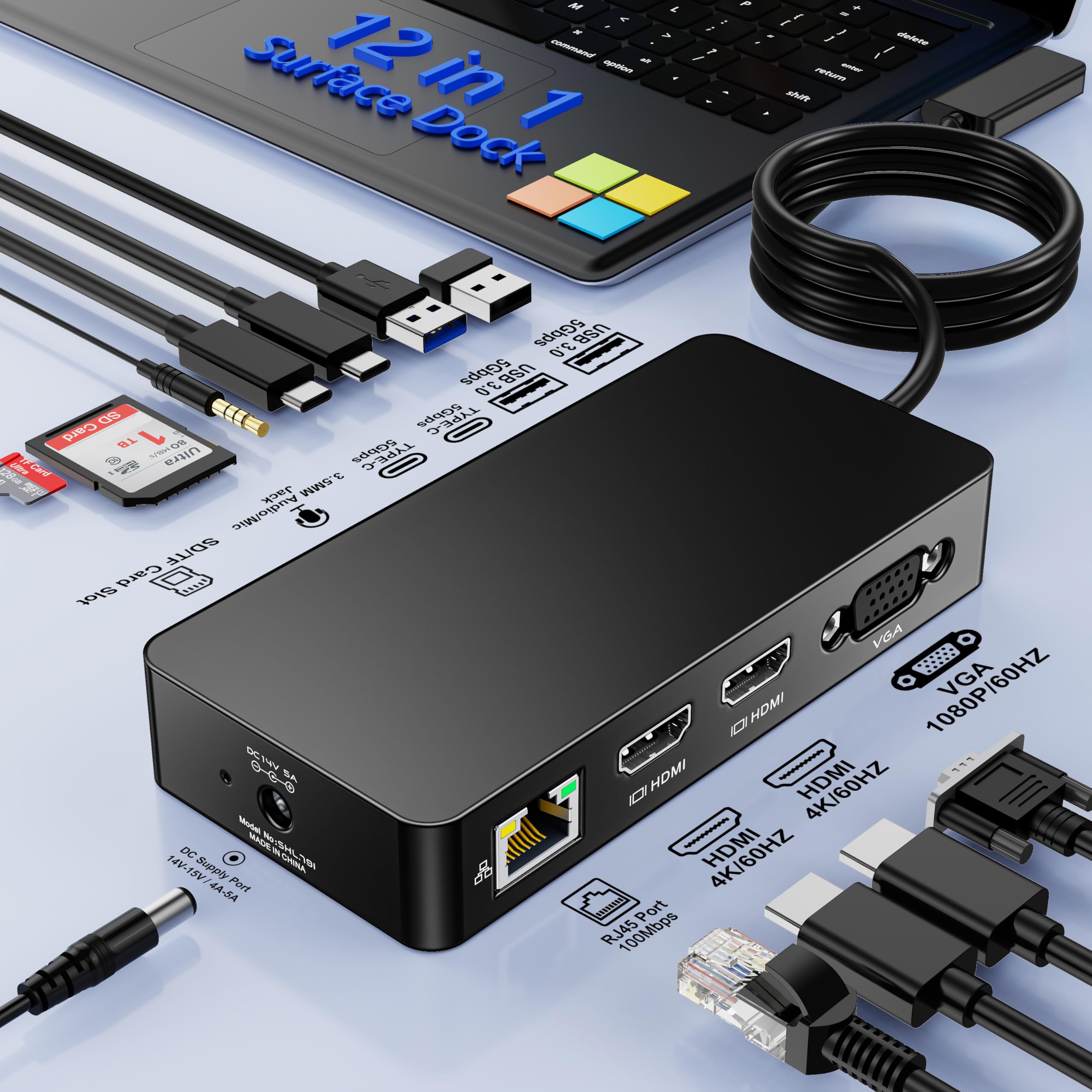 Microsoft Surface Dock 2 - 12-in-1 Docking Station Mit Triple Display Für Alle Surface Geräte