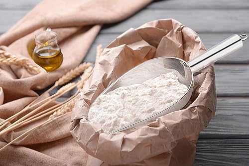 Miniatura 6 de P&P CHEF Cuchara de hielo de 12 onzas, cuchara grande de acero inoxidable para cereales de caramelo, harina de arroz, palomitas de maíz, acabado de