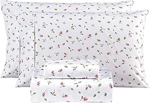 Mooreeke Queen Pink Flower Sheet Set