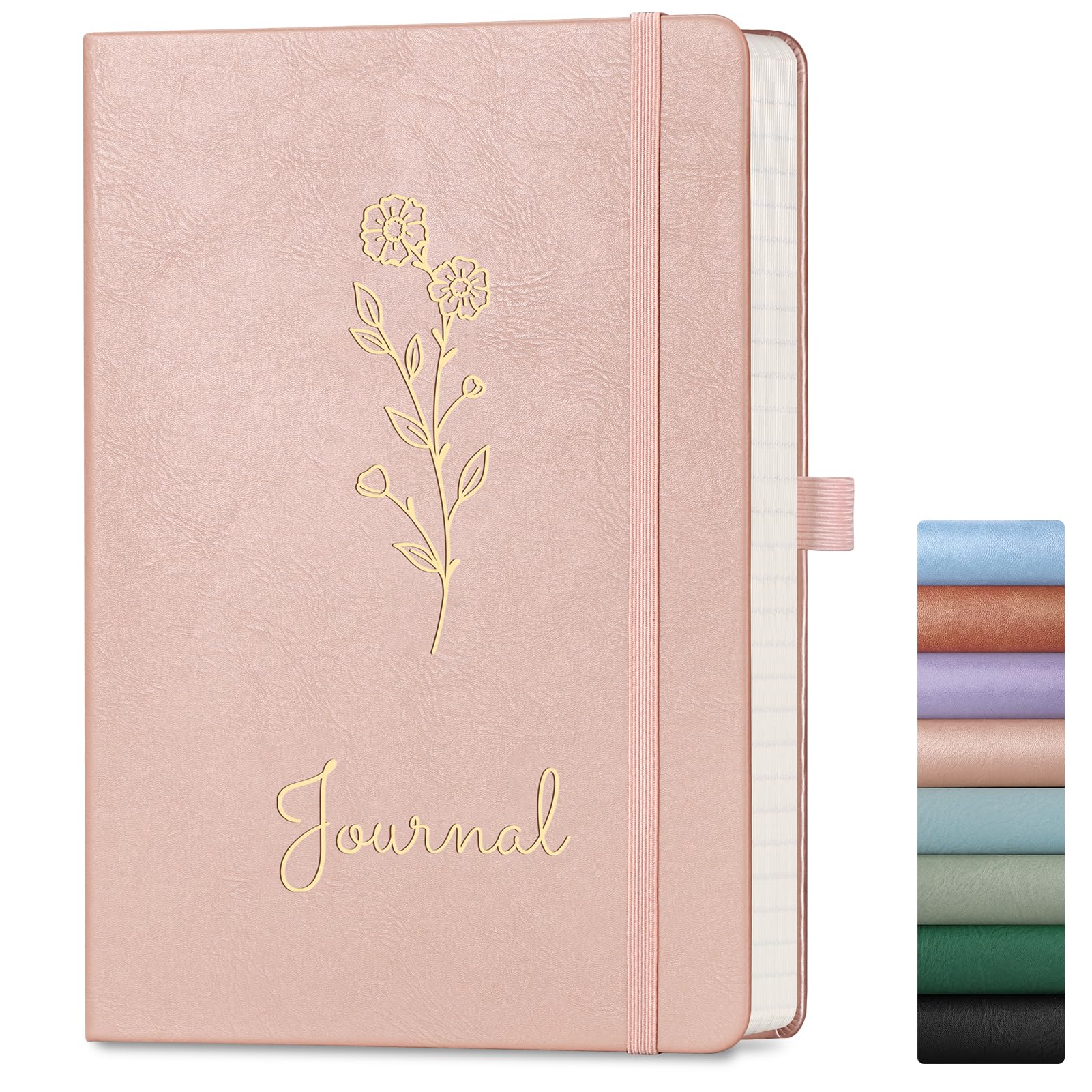 AUTEMPO A5 Graph Journal Notebook, 192 Pages, Hardcover, Rose Gold