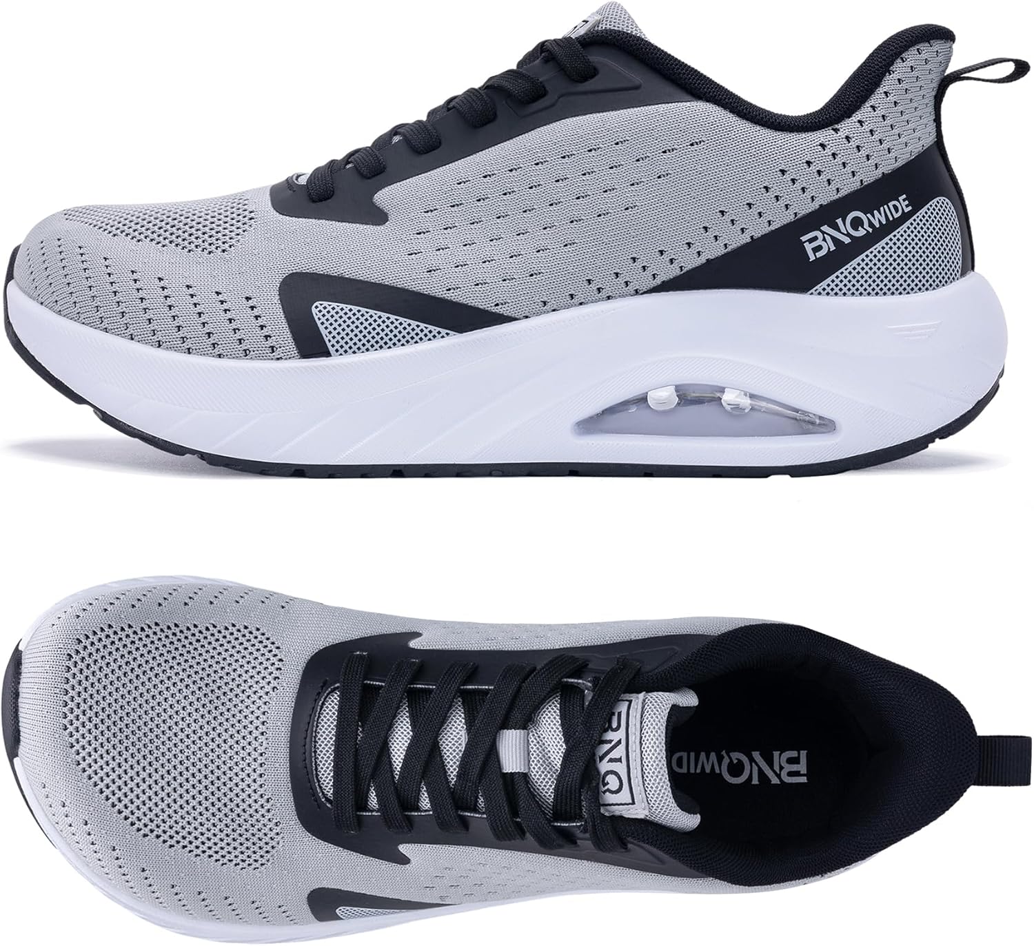 mehoto wide toe box shoes for men arch support running shoes tennis fashion walking sneaker wide width orthotic shoe for plantar fasciitis size 8-13 11 wide greyblack
