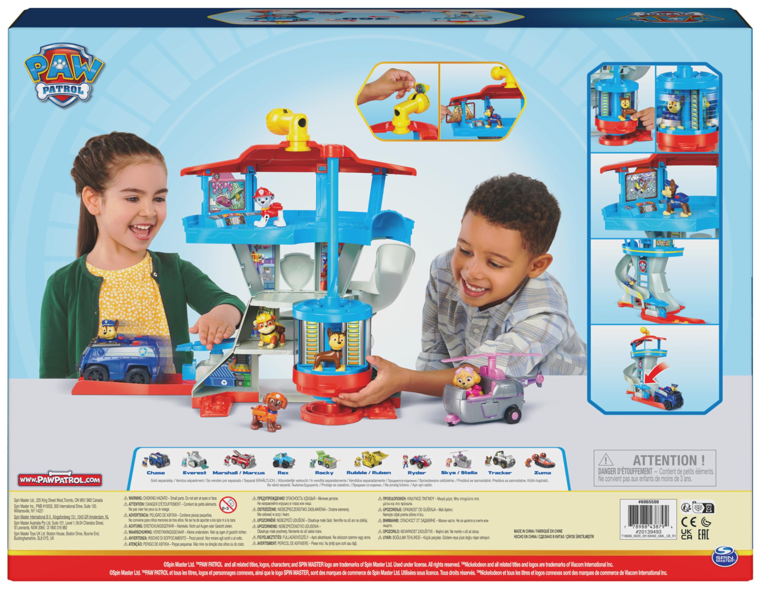 Paw Patrol, Quartier Generale, Set di Gioco Torre di Controllo, 3+ Anni
