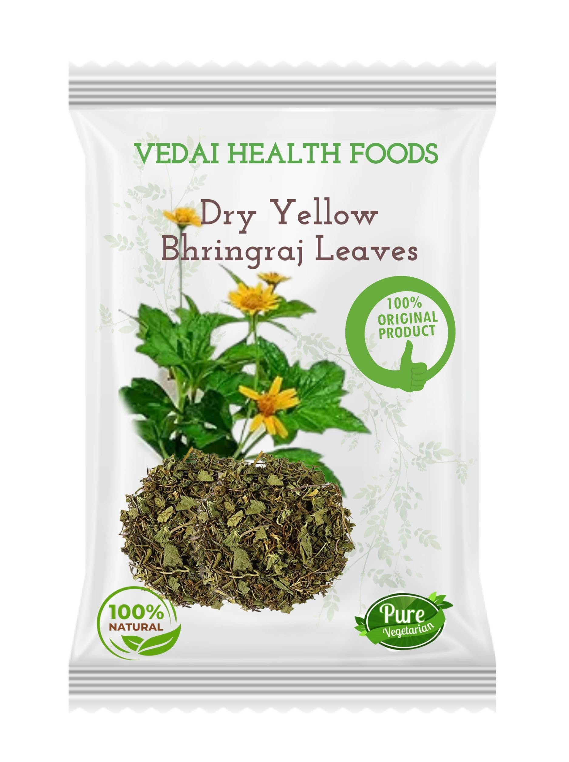 Vedai Health Foods Dry Yellow Bhringraj Leaves ( 200g ) Manjal Karisalankanni | Natural Herbal Raw Leaves / Eclipta Alba / False Daisy / Keshraj | Raw Bringraj Leaf | Bhrangraj | Bhangra | Bhringraj For Hair Regrowth | Scalp Treatment | Curly | Straight | Wavy Hair Type Curry Leaves-image-46