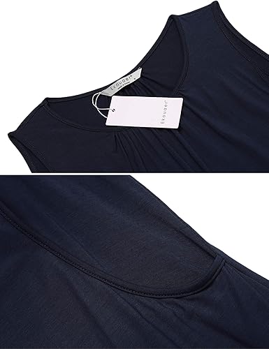 Miniatura 5 de Ekouaer Camisetas sin mangas de lactancia para mujer, paquete de 3 camisas de maternidad, doble capa, ropa de embarazo S-XXL