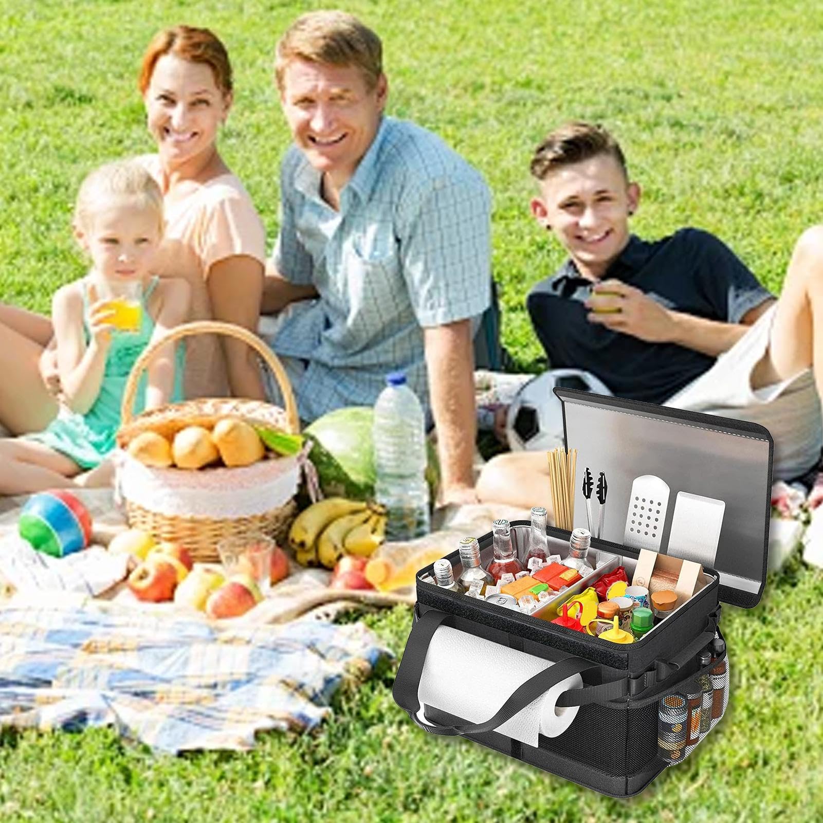 Podróżna Torba Chłodząca Duża Pojemność I Przenośność | Izolowana Torba Piknikowa Chłodząca Do Kempingu Rekreacji Grillowania Podróży Outdoor Parku Plaży Dla Rodziny Wycieczki