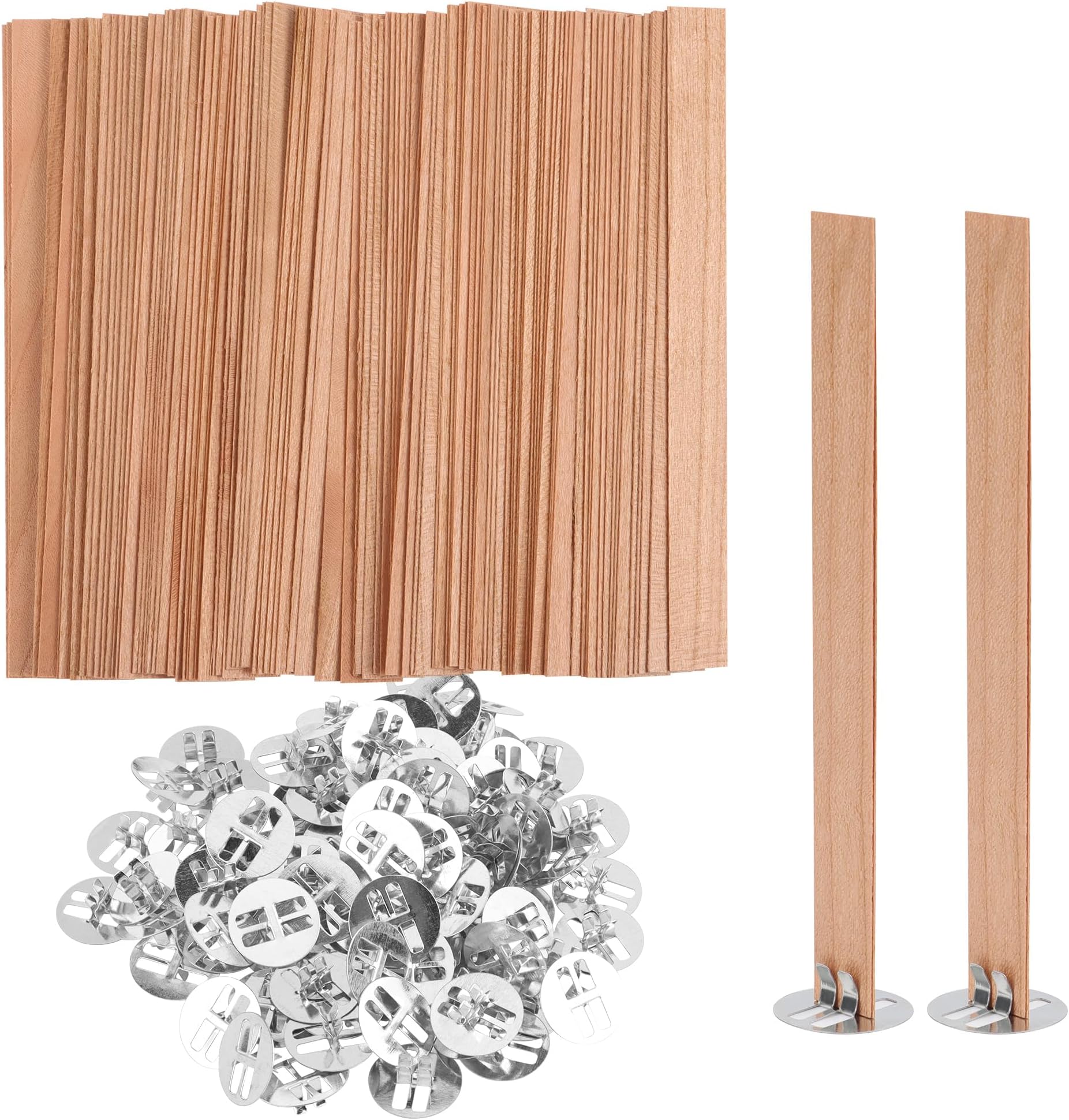 300 Pcs Bricolage Bougie Mèches Pré-ciré Coton Noyau Ciré Avec Plaque