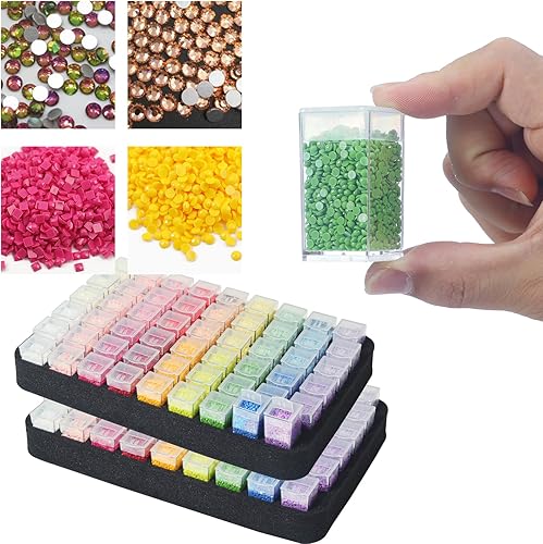 Miniatura 6 de Douorgan Contenedores de almacenamiento de pintura de diamantes, accesorios y herramientas de pintura de diamantes, organizador portátil de pintura
