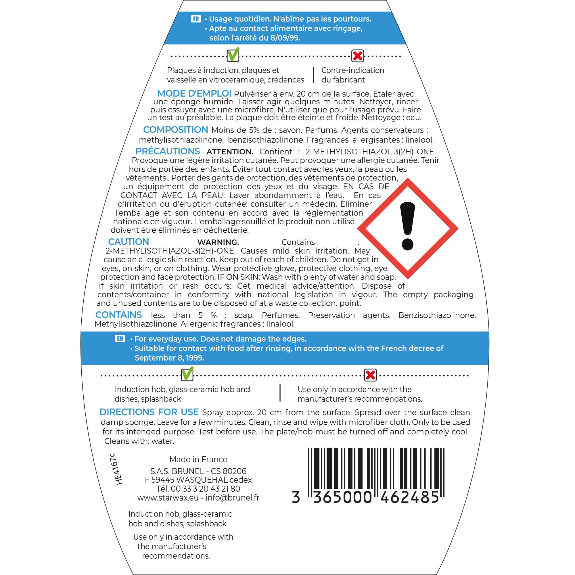 Spray VitroClen vitrocéramique, 450 ml devis sous 1h