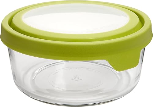 Anchor Hocking TrueSeal Recipiente de vidrio para almacenamiento de alimentos con tapa hermética, verde, 7 tazas, unidad individual