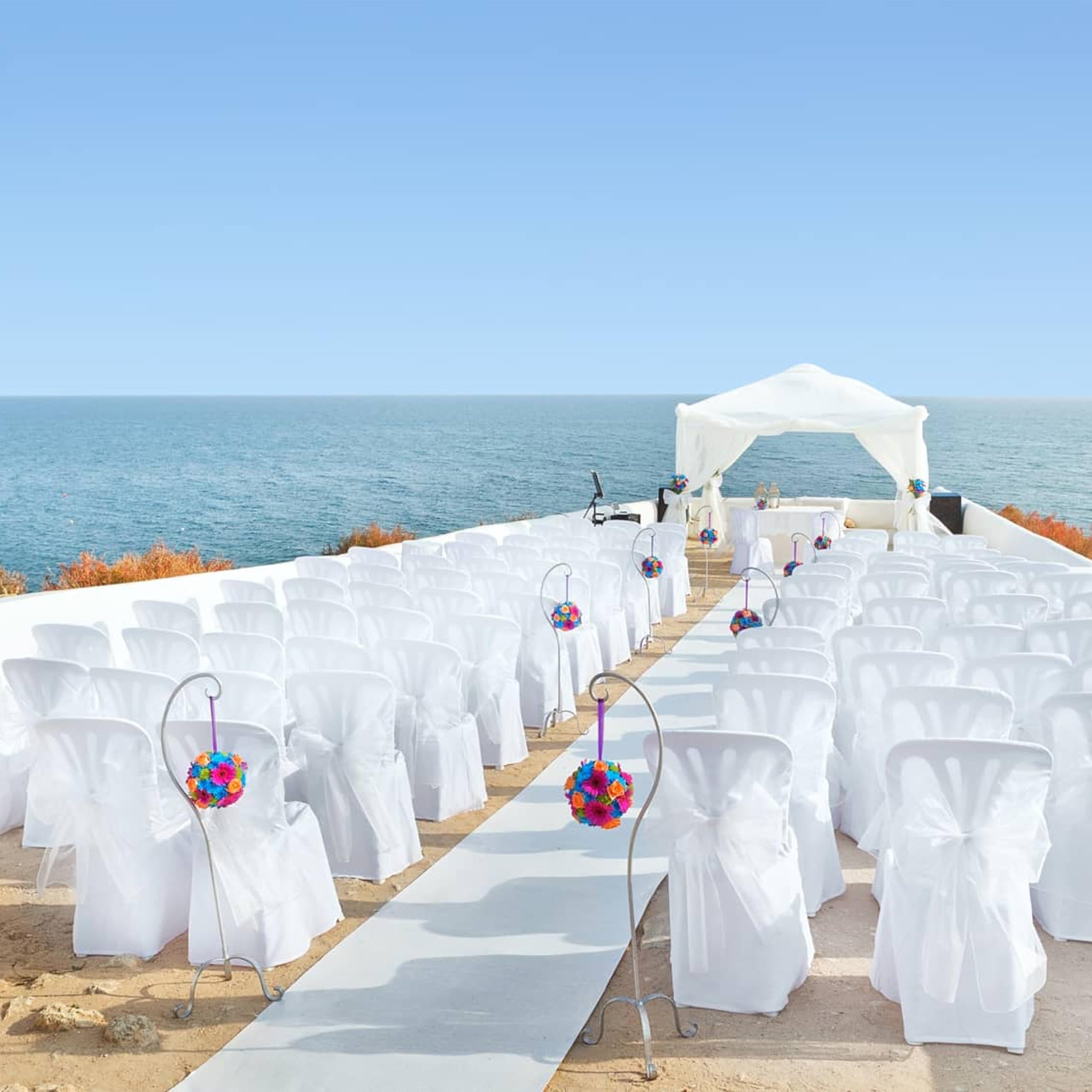 Tapis Mariage Blanc SALSA - Tapis d´événement et Cérémonie | Réutilisable et Antidérapant | Décoration de Mariage 2,00mx2,00m