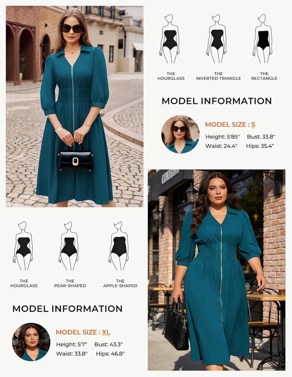 GRACE KARIN Womens Summer Midi Dress 2026 A Line Business Office Work Dresses Fit and Flare 3/4 Sleeve Dress with Pockets - Image 4