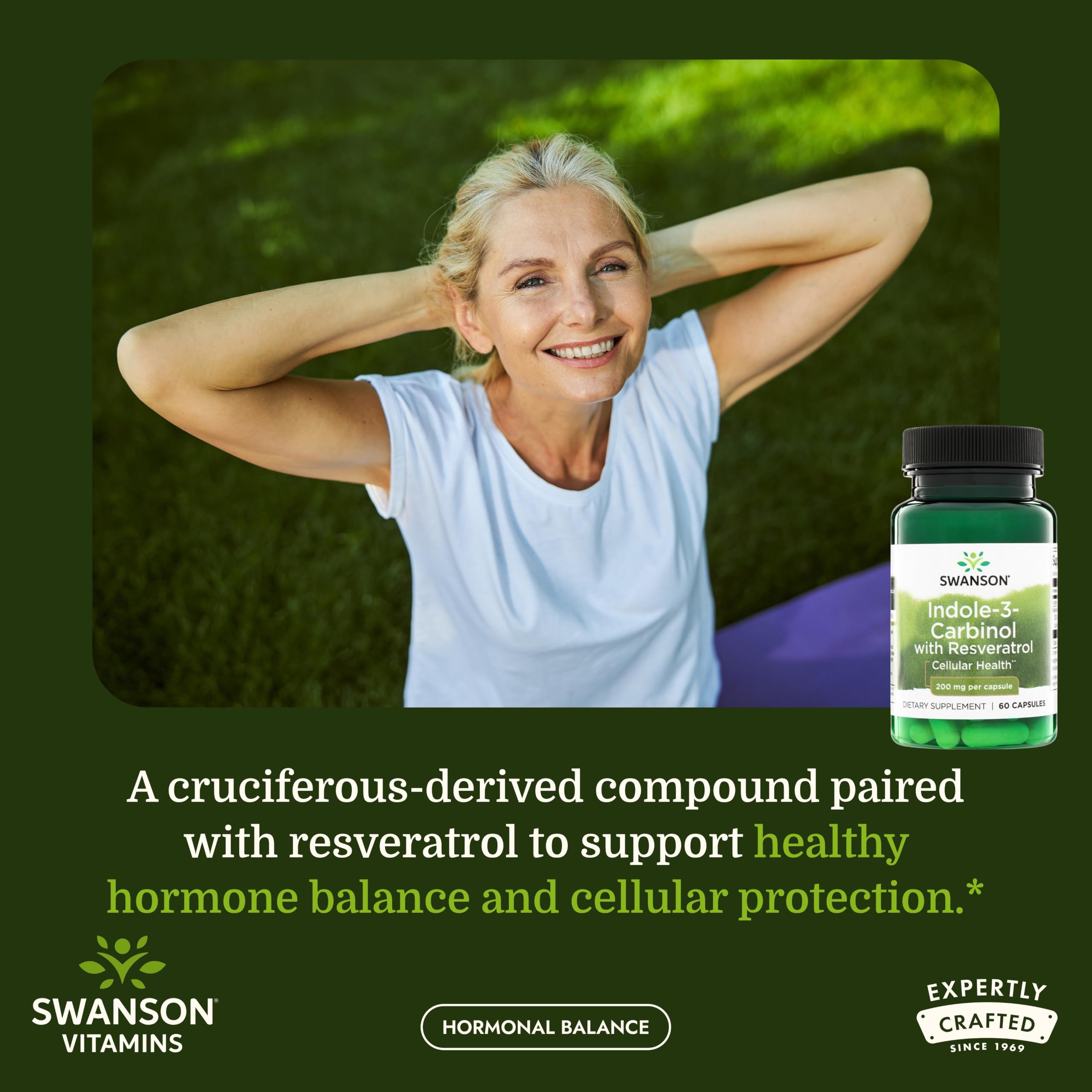 Swanson Indole-3-Carbinol with Resveratrol, 200 mg, 60 Capsules — Amazon image 2