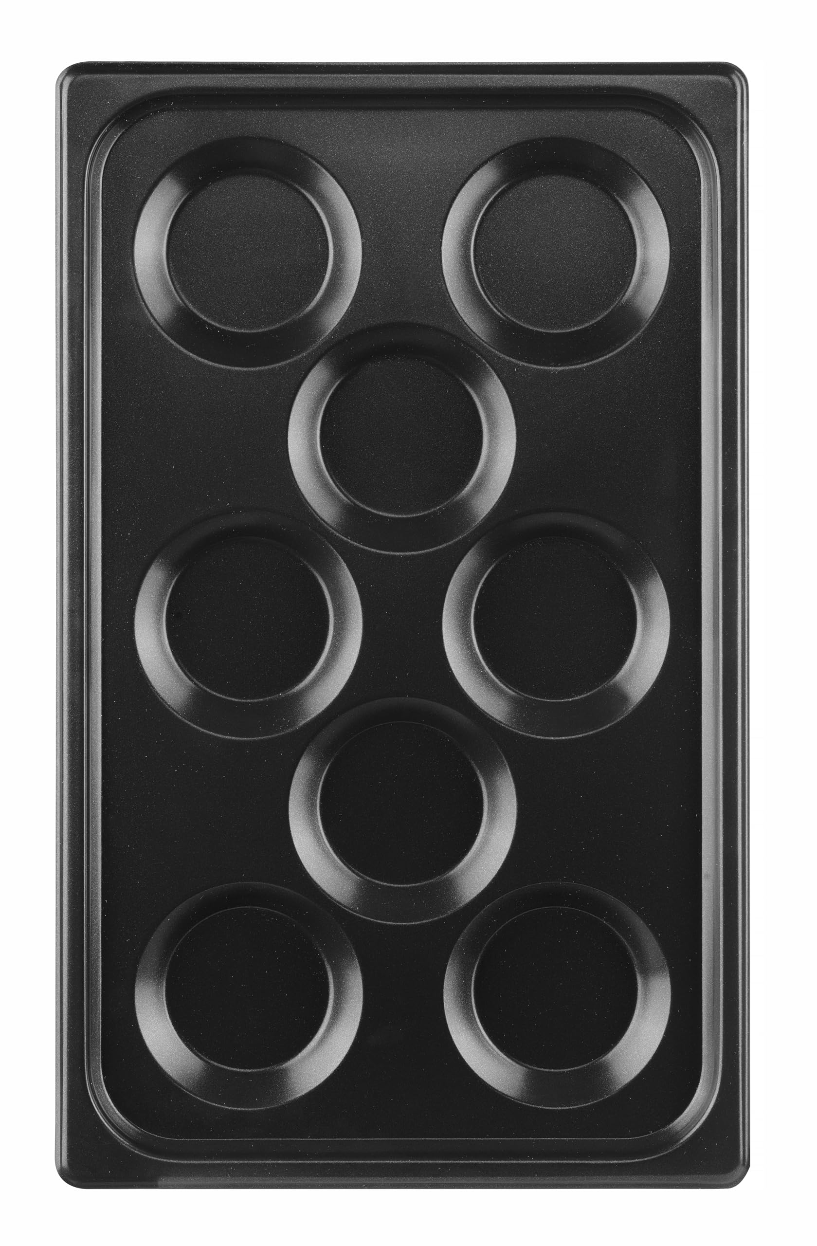 HENDI Bandeja de horno GN 1/1 Convectomat – 8 moldes redondos – para huevos fritos, tortillas, panqueques, crepes – Revestimiento antiadherente – 260°C – 530x325x(H) 26mm – Acero inoxidable