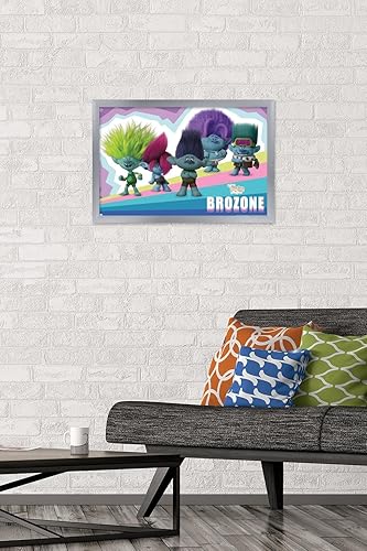 Miniatura 2 de Trends International Trolls Band Together - Póster de pared de brozone, 14.72 x 22.37 pulgadas, versión enmarcada en plata