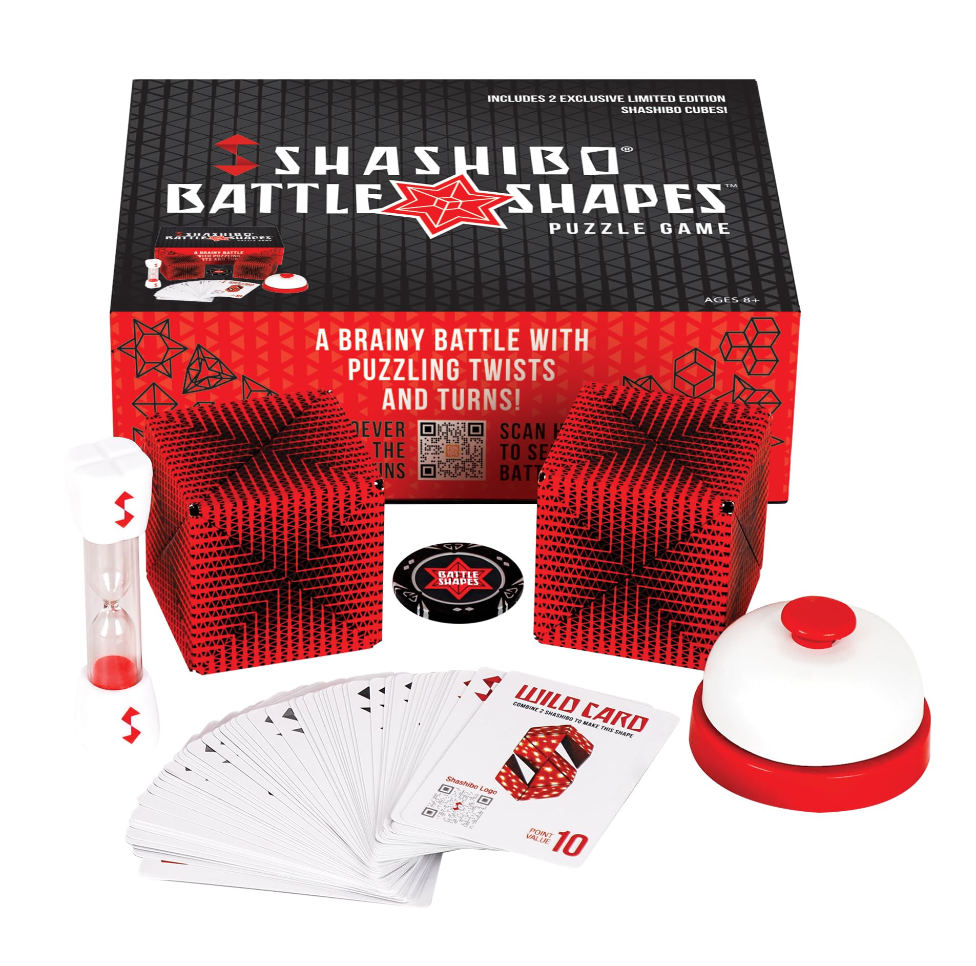Shashibo Battle Shapes Magnetizing Puzzle Game – Play Solo or with a Friend - Challenging Shape Shifting Box Game for Adults & Kids Ages 8+ with Puzzling Twists and Turns by Fun in Motion Toys