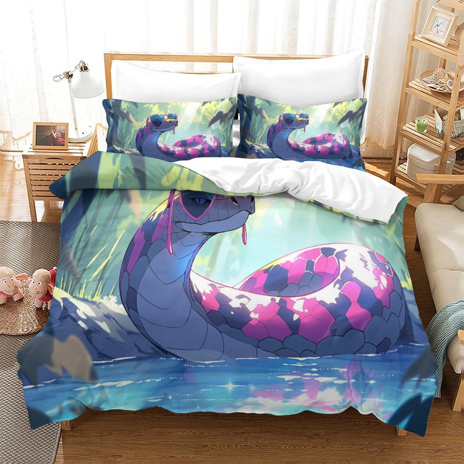 Housse de couette microfbre sans repassage parure lit super king size