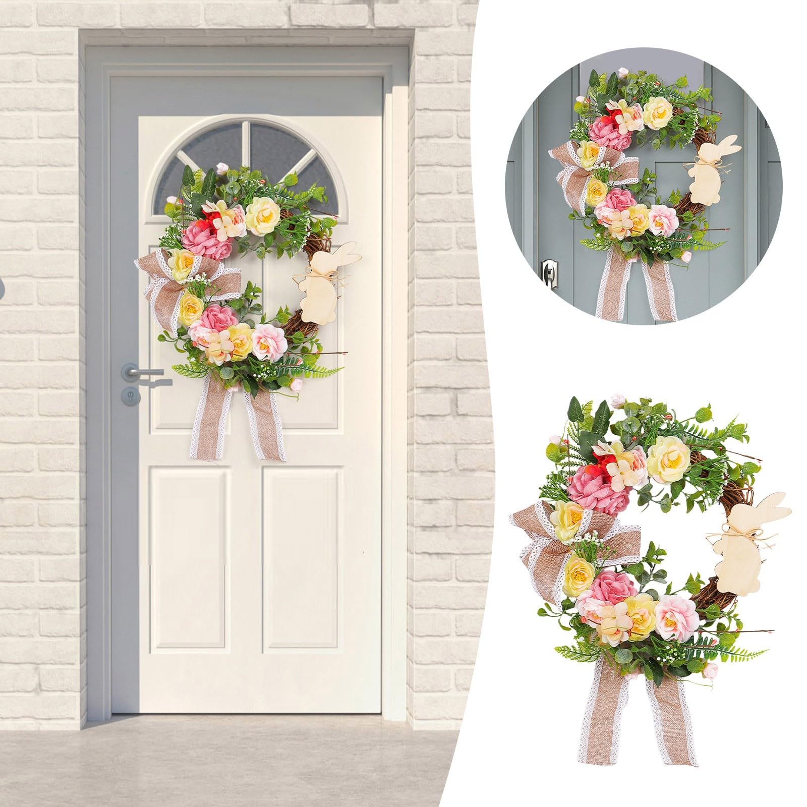 Boovnll Décoration De Pâques, La Porte De La Couronne De Pâques De