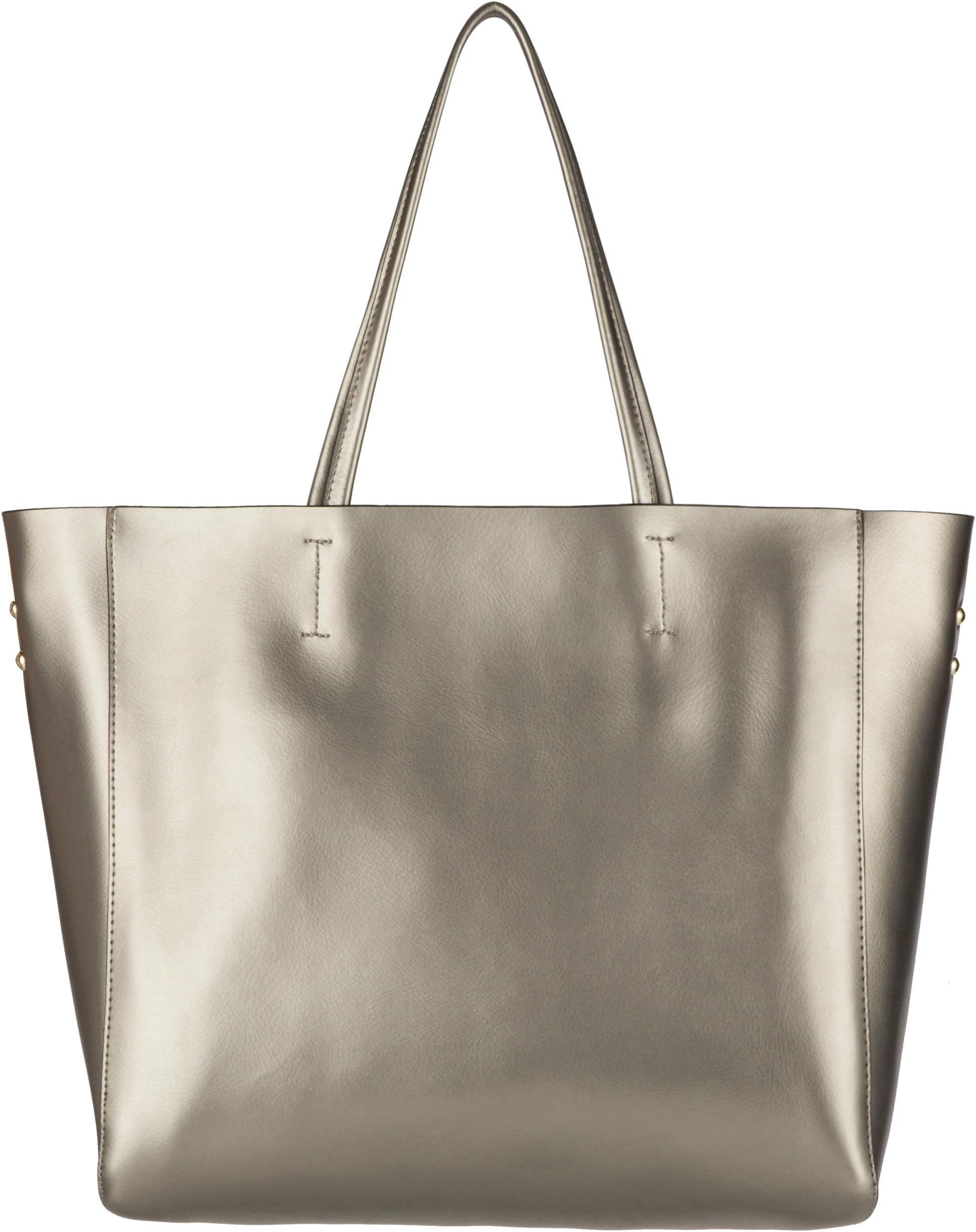 Women's Genuine Leather Handbags Shoulder Bags Satchel Large Tote Bags (Silver)