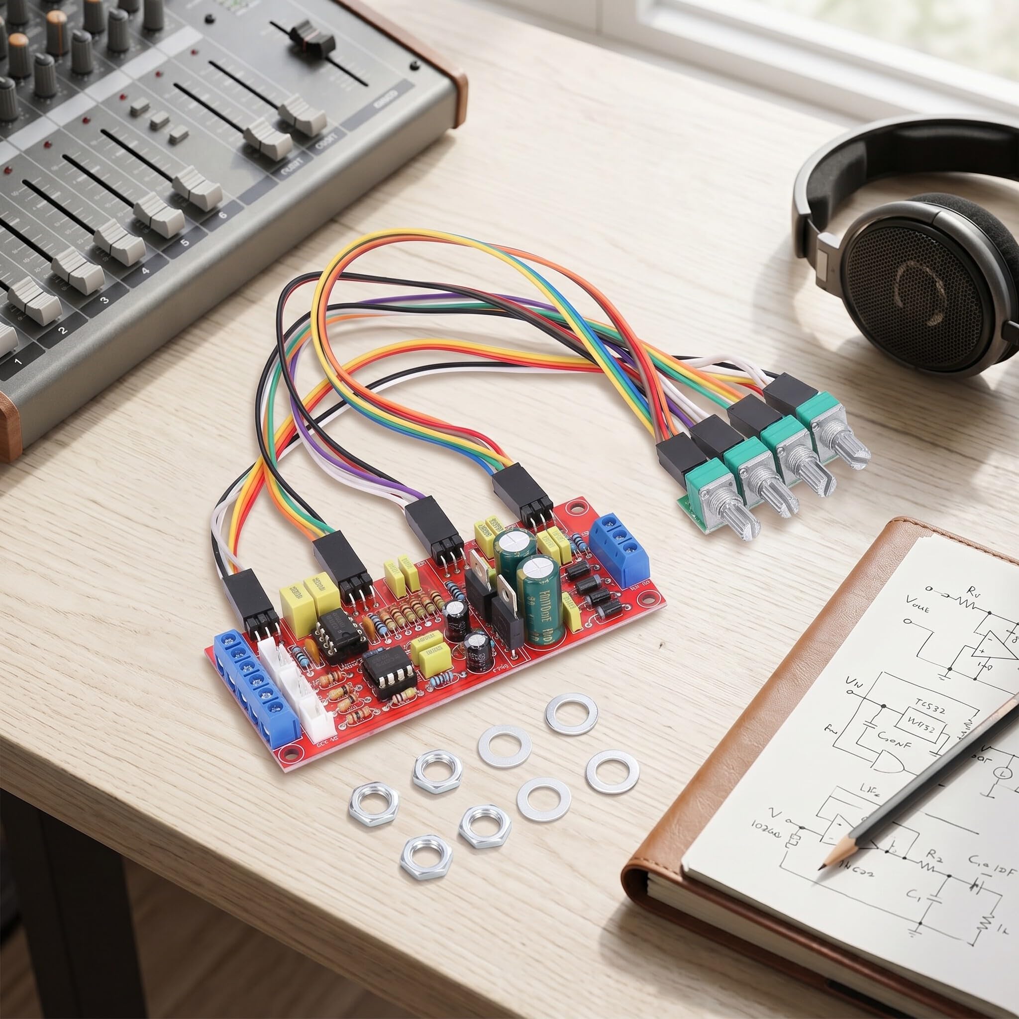 Płytka Przedwzmacniacza Audio z Regulacją Głośności, Wzmacniacz Stereo DIY do Głośników dla Systemów Audio