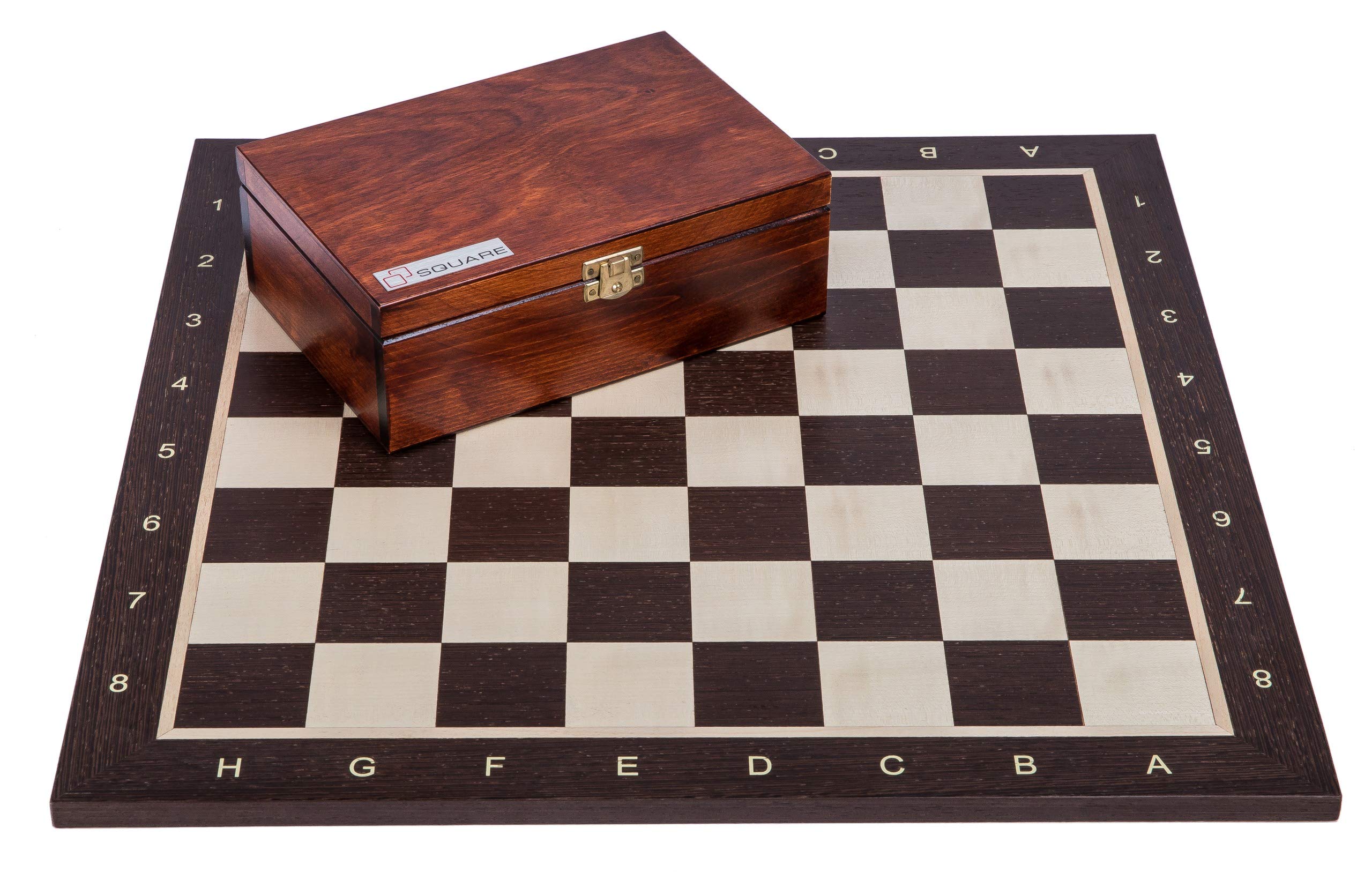 Houten Schaakspel: Schaakbord De Luxe Blauw met American Staunton