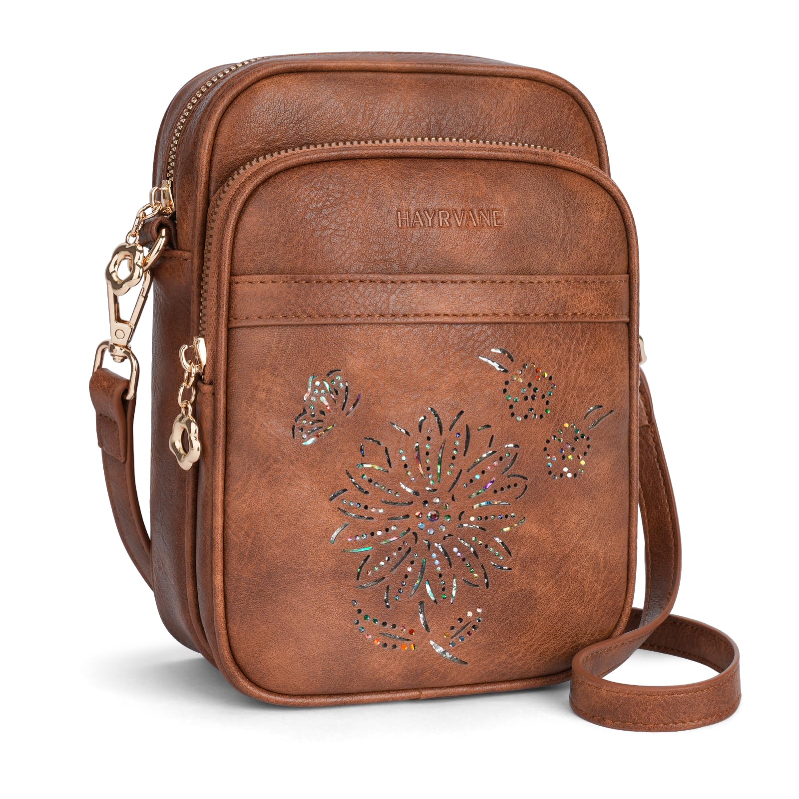 Small Crossbody Bags for Women, RFID Phone Purse with Card Slots, Triple Compartments