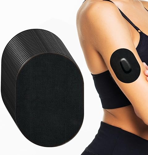 Leng Ke Paquete de 40 parches adhesivos Dexcom G6 impermeables Parche Dexcom G6 de larga estancia sin pegamento en el centro, cinta CGM de papel