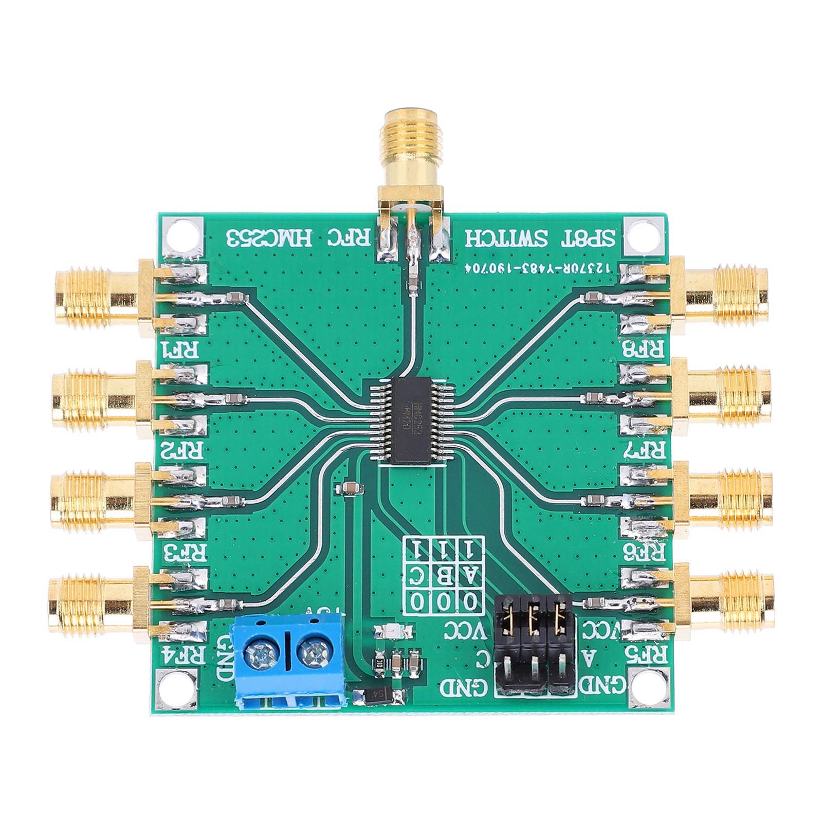 HMC RF Switch, 8 Channel SP8T 3:6 Decoder 1.0 dB Insertion Loss DC-2.5GHz