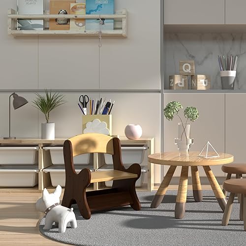 Miniatura 2 de CONSDAN Silla para niños, sillas de madera dura cultivada en Estados Unidos, silla de escritorio moderna de mediados de siglo, sillón, sillas de