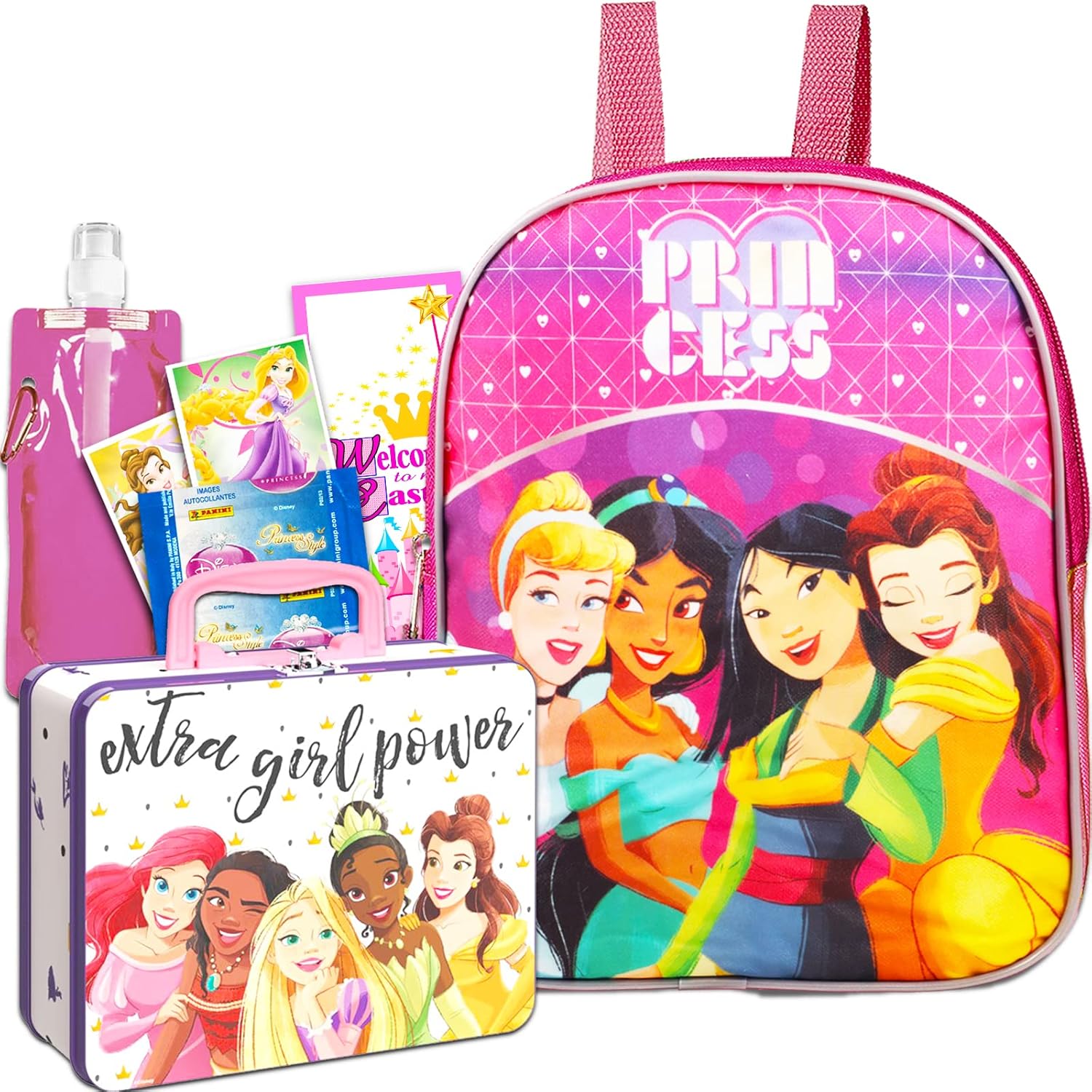 Disney Princess Mini Backpack with Lunch Box and Puzzle