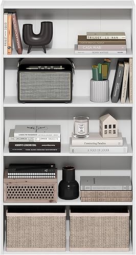 Miniatura 124 de Furinno Jaya Simple Home Estantería ajustable de 3 niveles, blanco Blanco,Negro -,Pino ámbar,Nuez Columbia,Espresso,Roble Frech