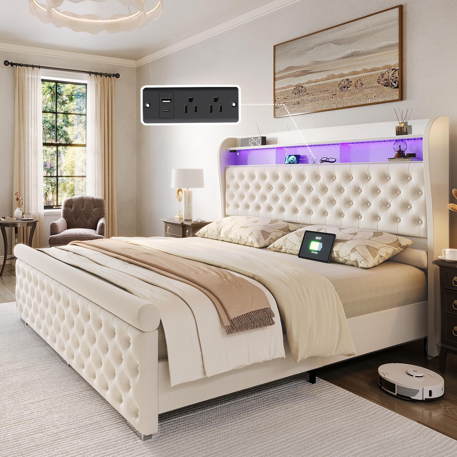 ベッドフレーム BED + MATTRESS with storage - 160x200 cm Amazon.com: Homieasy King Size Bed Frame with 4 Storage