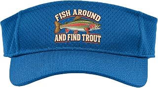 Fish Around and Find Trout Vintage Funny Fishing Sport Sun Visor