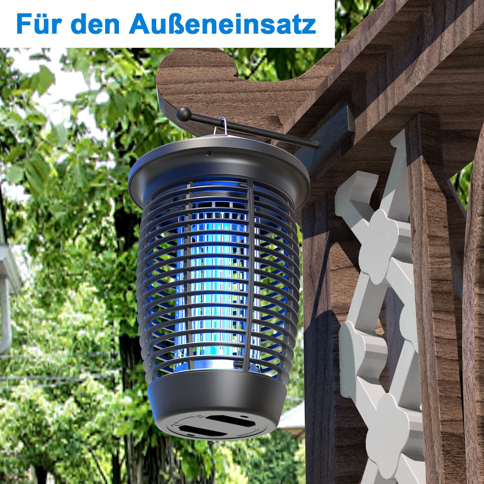PALONE Insektenvernichter Elektrisch, Mückenfalle 20W 4500W UV Mückenlampe Mückenschutz, Fliegenfalle Elektrisch Fliegenfänger Insektenfalle Ungiftig Geruchsneutral für Innen und Traufe