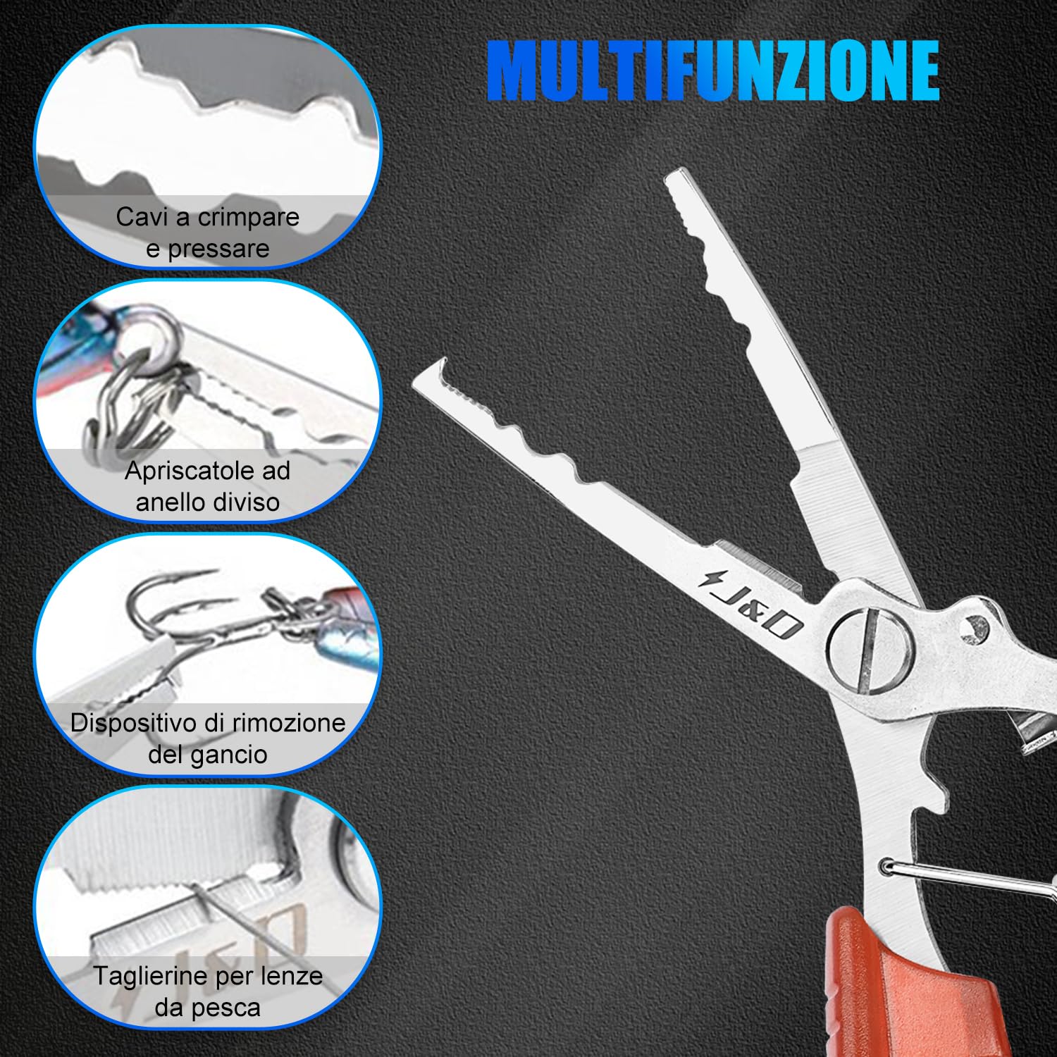 Accessori Pesca Professionale Set 5 Ganci Pesca In Acciaio Inox Con Pinza E Magnet 16 5cm Per Rimozione Ami C 266030 - Foto 11