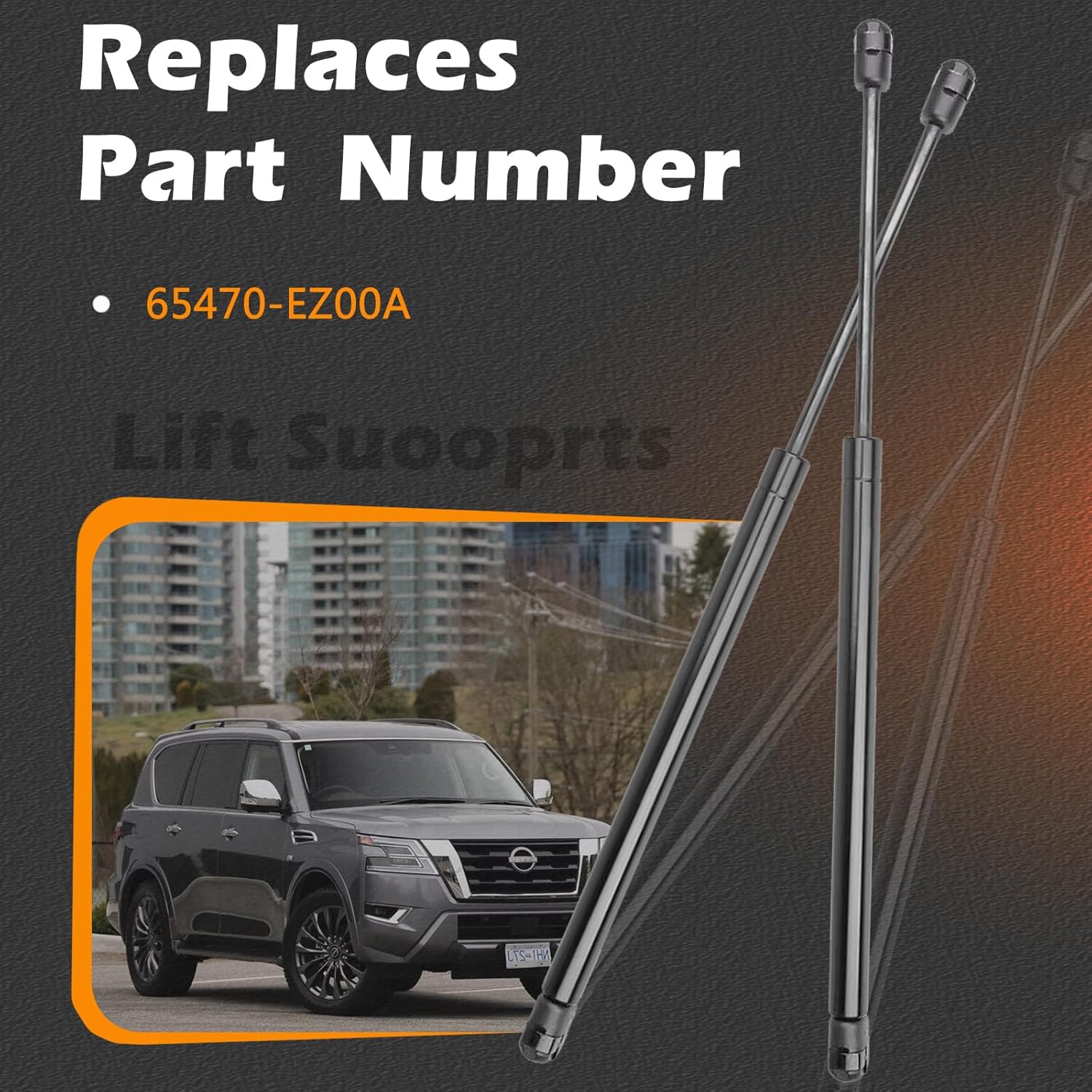 13.41 in 2Pcs Hood Lift Support Struts Gas Spring Shocks Rod Compatible with Nissan Titan 2020-2020/2016-2021 Titan XD Replaces # 65470-EZ00A (Note : for XD, 405N)