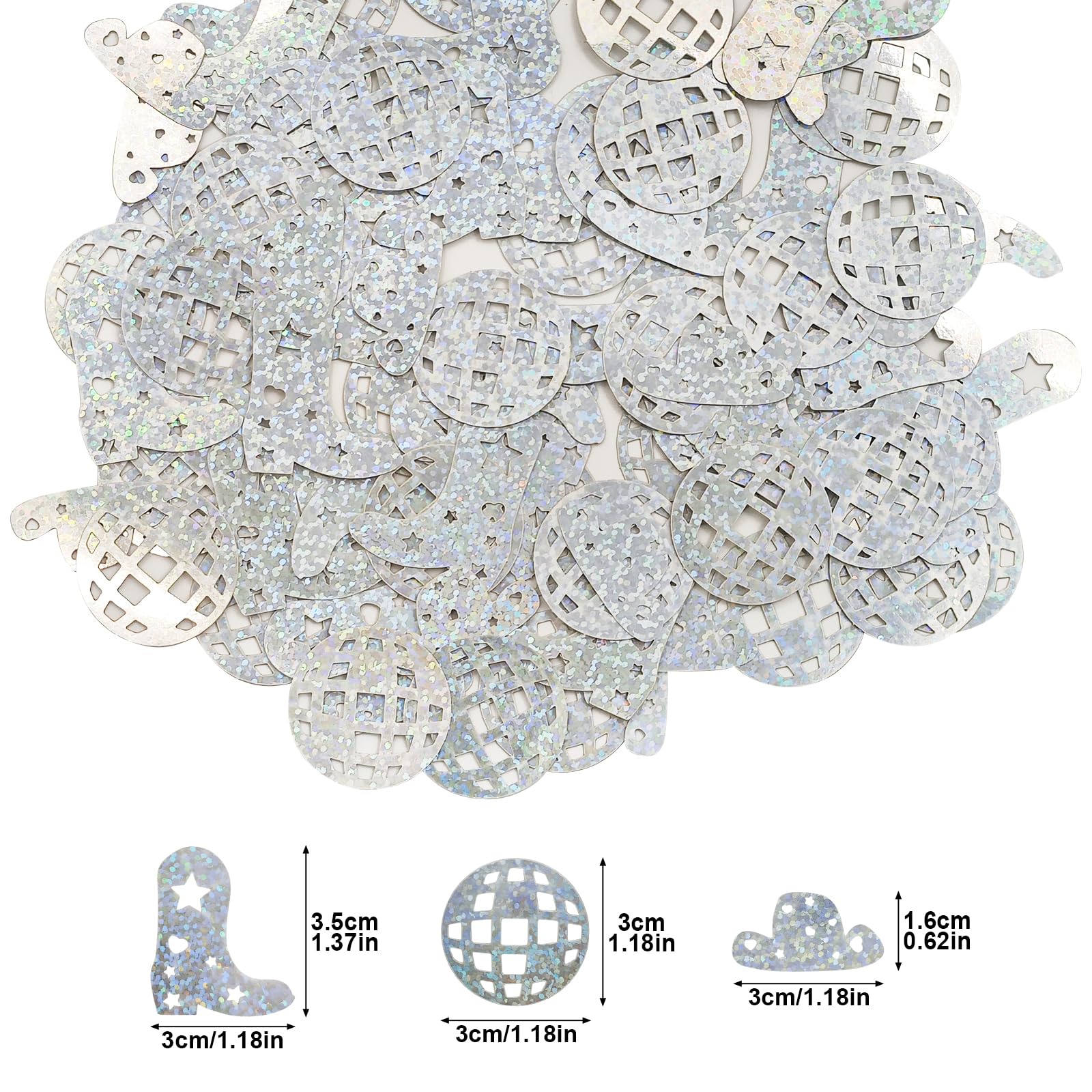 100pcs Disco Cowgirl Party Decorations, Cowgirl Disco Single Doll confetti, Glitter Disco Ball and Cowboy Boot Hats Engagement Party Supplies Girl's Night Birthday Gift Western Cowboy
