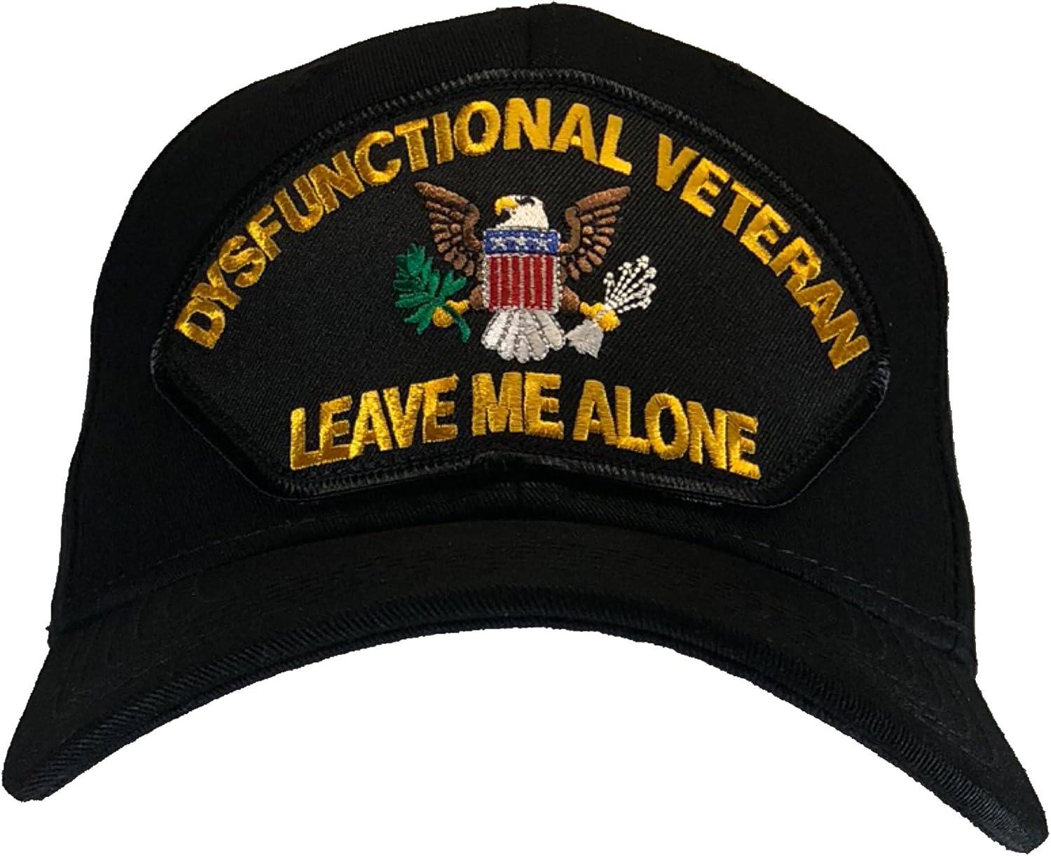 Dysfunctional Veteran Hat Black BALL CAP 100% Cotton Structured (2 PACK