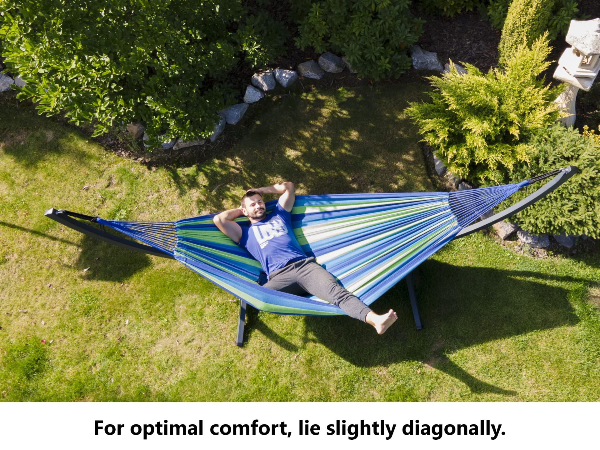 Double Hammock with Aluminum Stand XXL for 2 People Max Load 220 kg