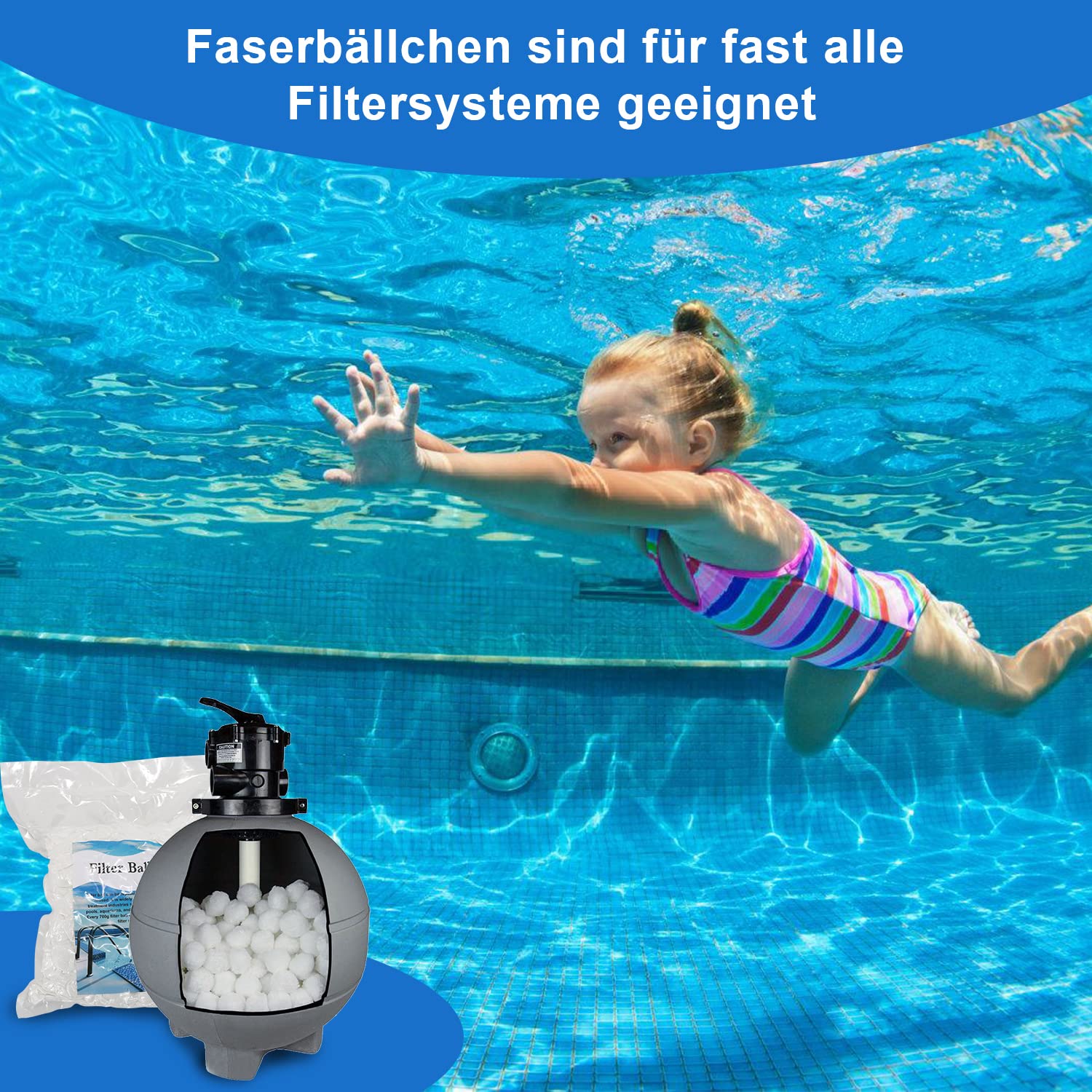 Pooloutlet Filterbälle 700g – Ersatz Für 25 Kg Sandfilter, Für Sauberes Poolwasser (5 Cm Kugeln, Weiß)