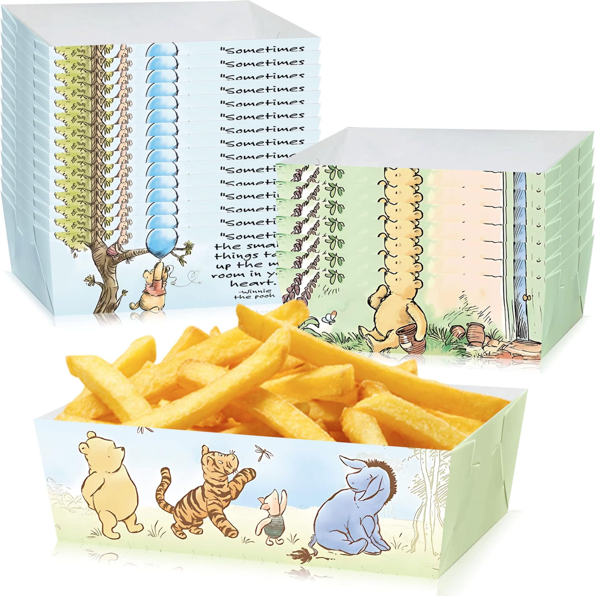 Classic Winnie Pooh Party Supplies, Winnie Pooh Baby Shower Decorations, Winnie Party Favors Party Paper Trays, Winnie Party Plates Nacho Paperboard Hot Dog Popcorn