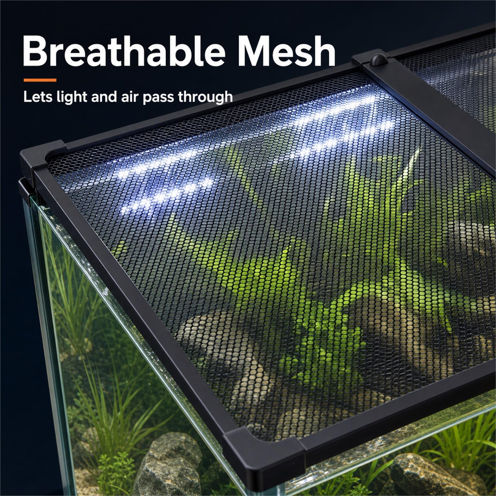 Couvercle MagnéTique pour Aquarium,Couverture Anti-Saut D'Aquarium,Couvercle De RéServoir De Poisson,Ajustement Serré,EmpêCher Les Animal Aquatiques De Saut Hors De l'eau