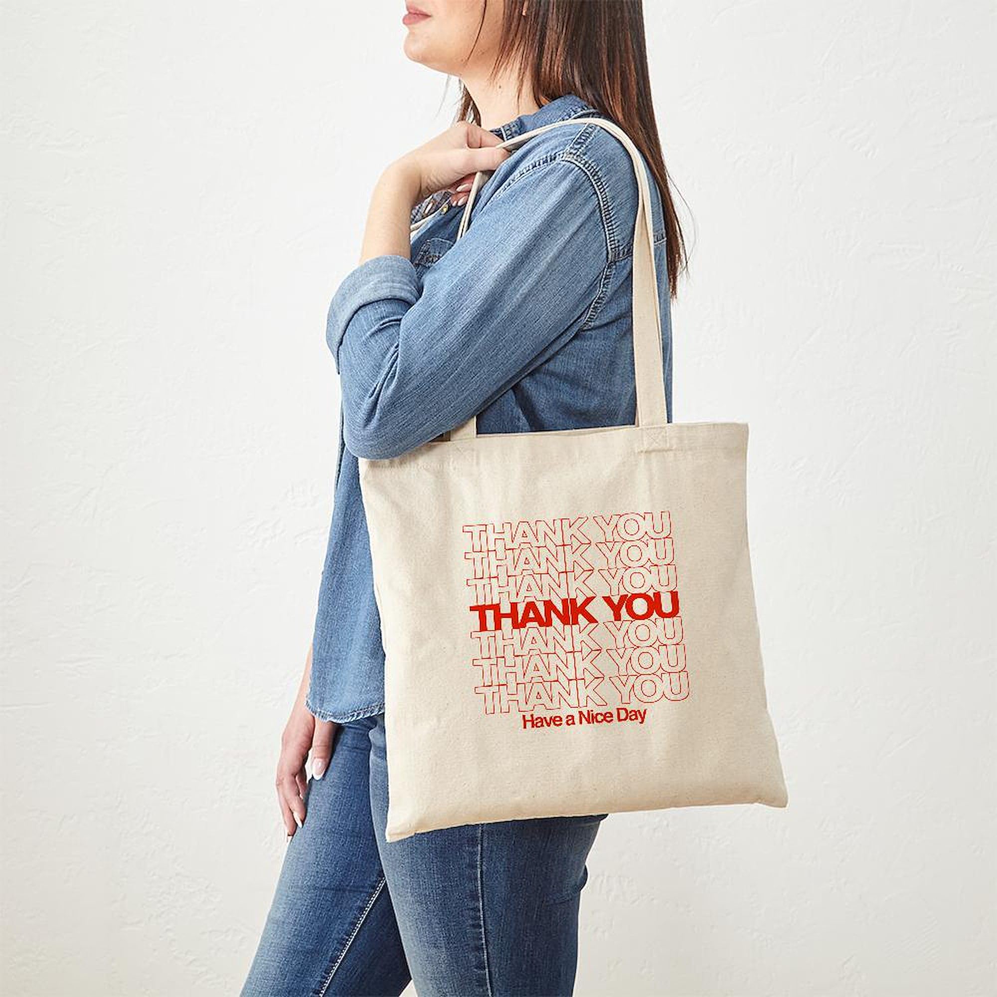 CafePress 'Thank You Have A Nice Day' Tote Bag - Natural Canvas Reusable Shopping Bag, 2 Sizes - View #4